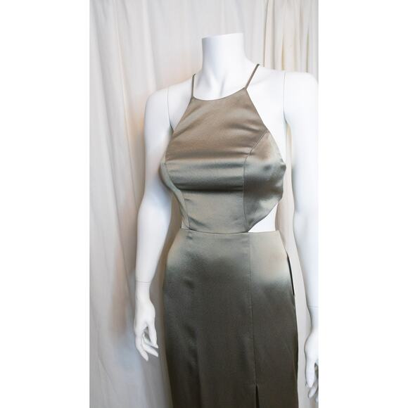 JENNY YOO 'Kendra' Satin Gown in Moss Sage Green NWT US 6 - Picture 4 of 11